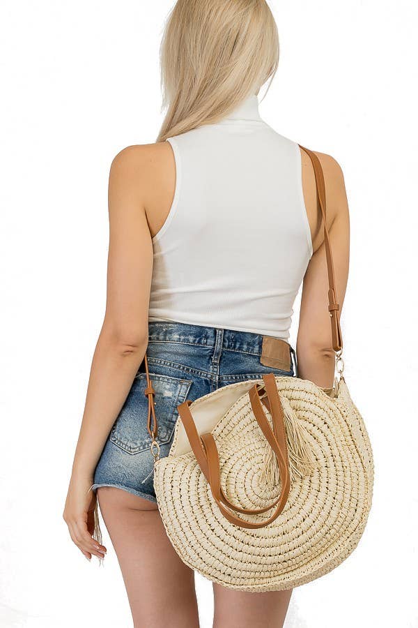 Cap Zone - Wholesale Beach Bag - Boho Rattan Paper Straw Crochet  Weaved  bag2
