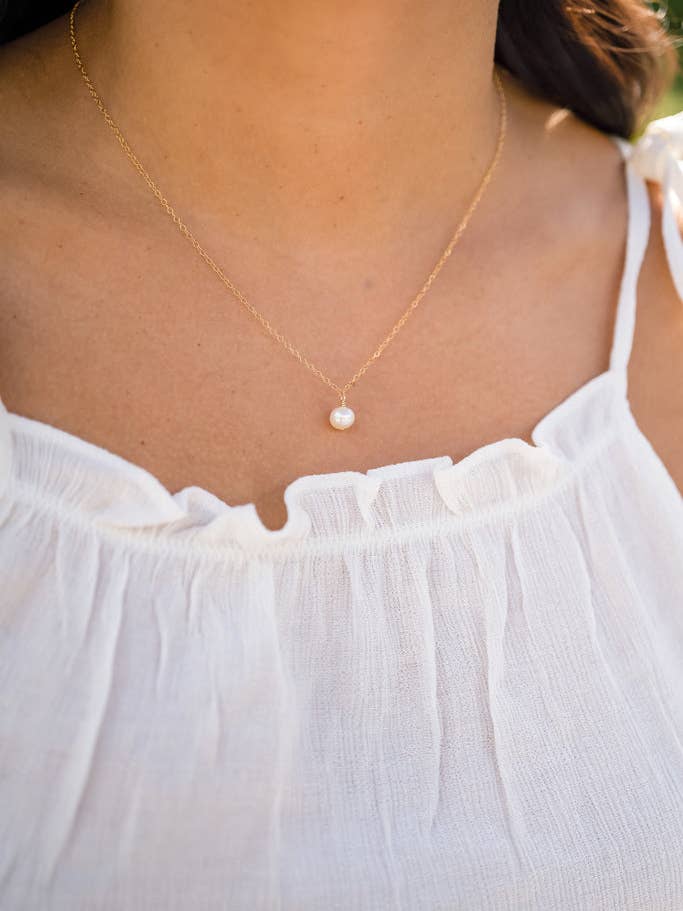 Single Pearl Necklace for wholesale by Saucey and Wubs Designs, LLC