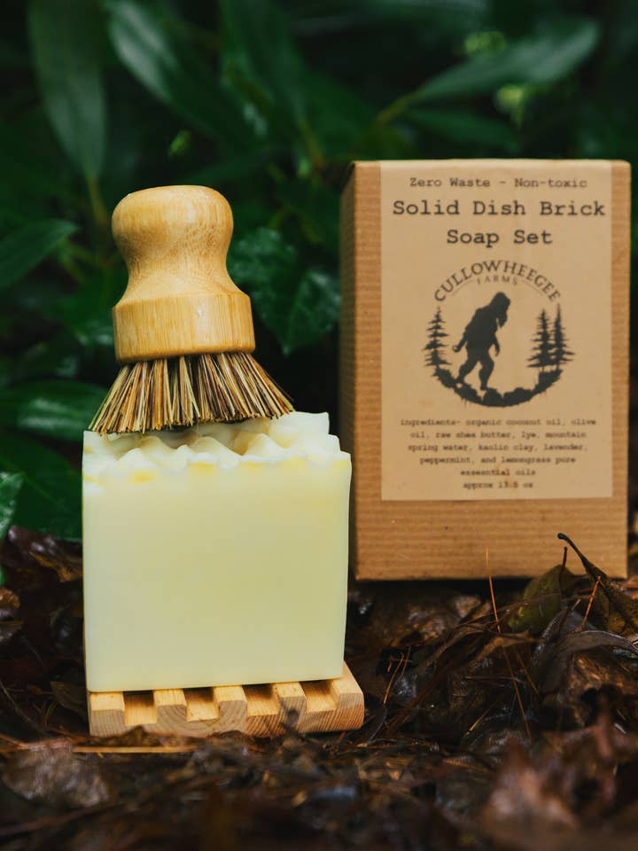 Solid Dish Soap Brick Set- Zero Waste for wholesale by Cullowheegee Farms