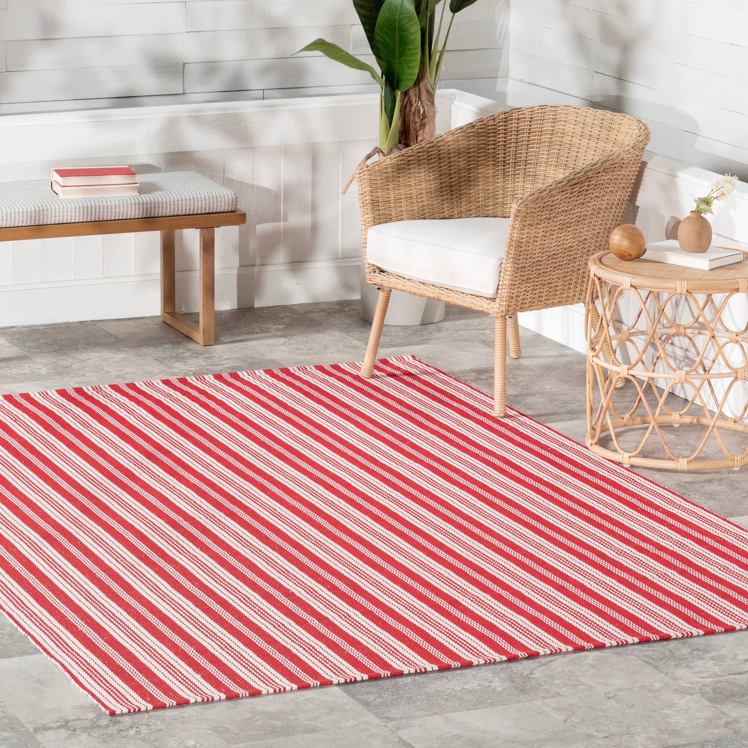 nuLOOM - Wholesale Area Rug - Home Conservatory Ticking Stripe Handwoven Indoor/Outdoor Area Rug43