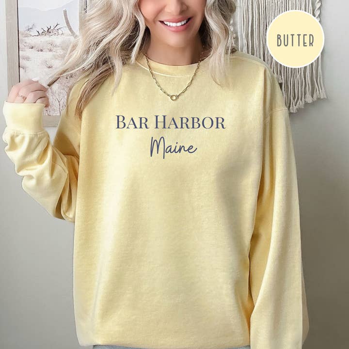 Sweatshirt Comfort Colors® Bar Harbor Maine pour la vente par CindyL Boutique