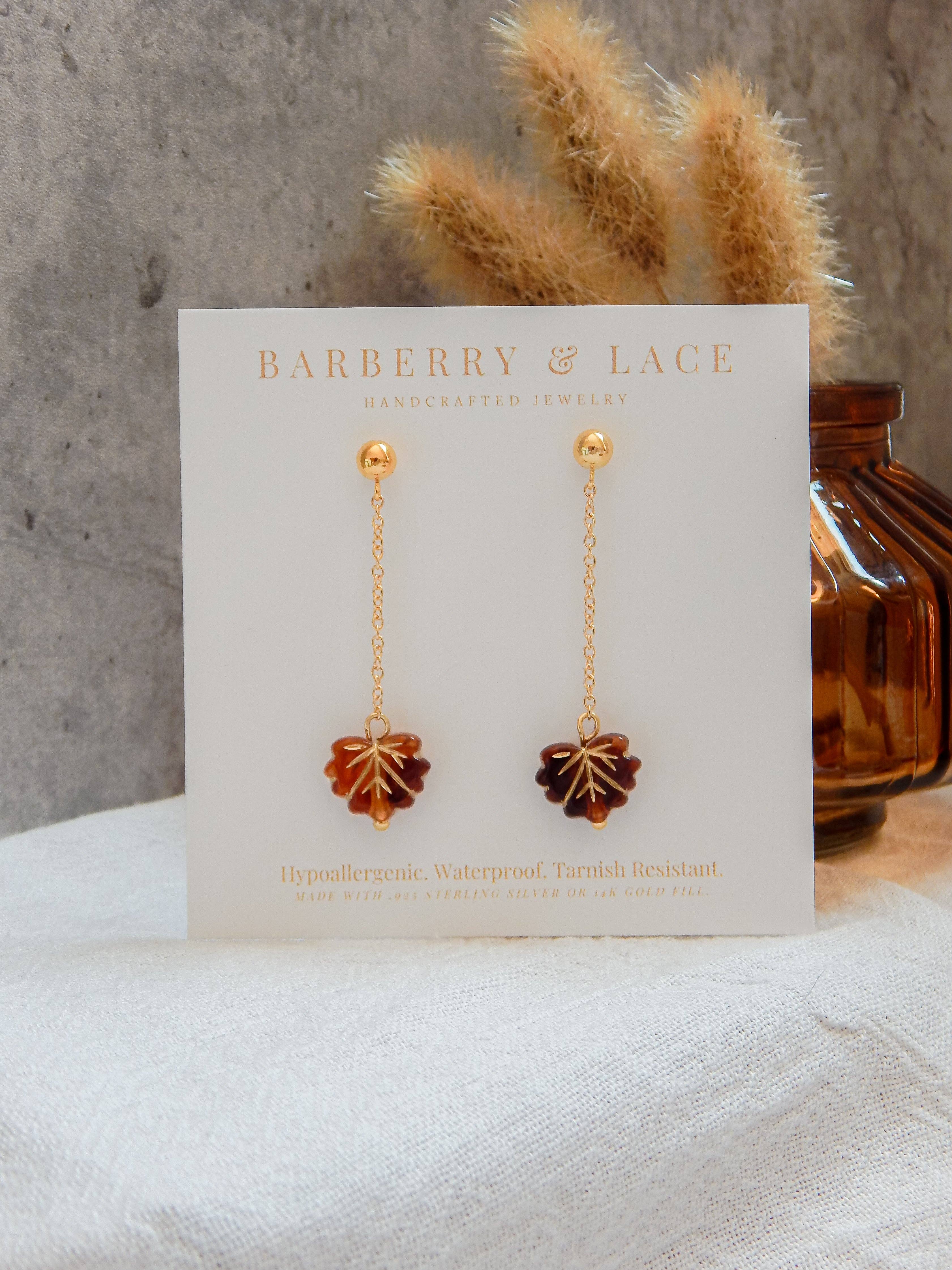 Barberry & Lace Handmade Jewelry - Wholesale Dangle Earrings - Falling Leaf Earrings1