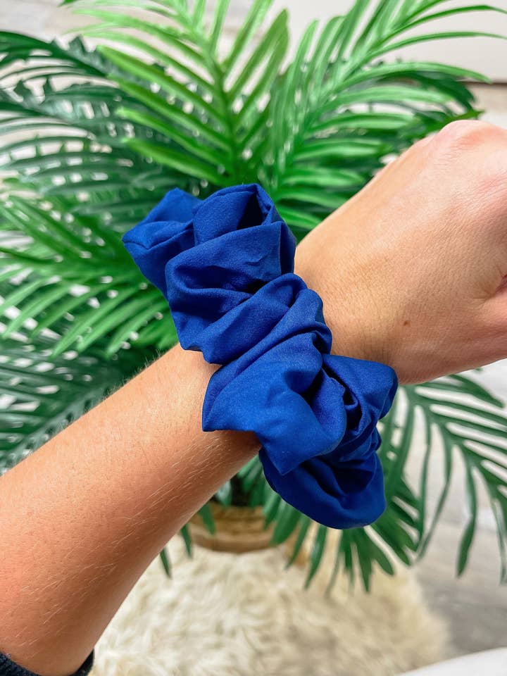 Game Day Solid Scrunchie - Navy Blue for wholesale by Prep Obsessed Wholesale