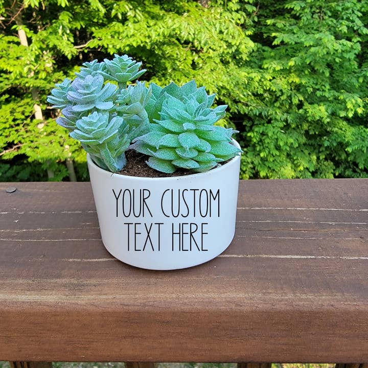 Vulpine Vinyls - Wholesale Plant pot - Custom Text Succulent Pot4