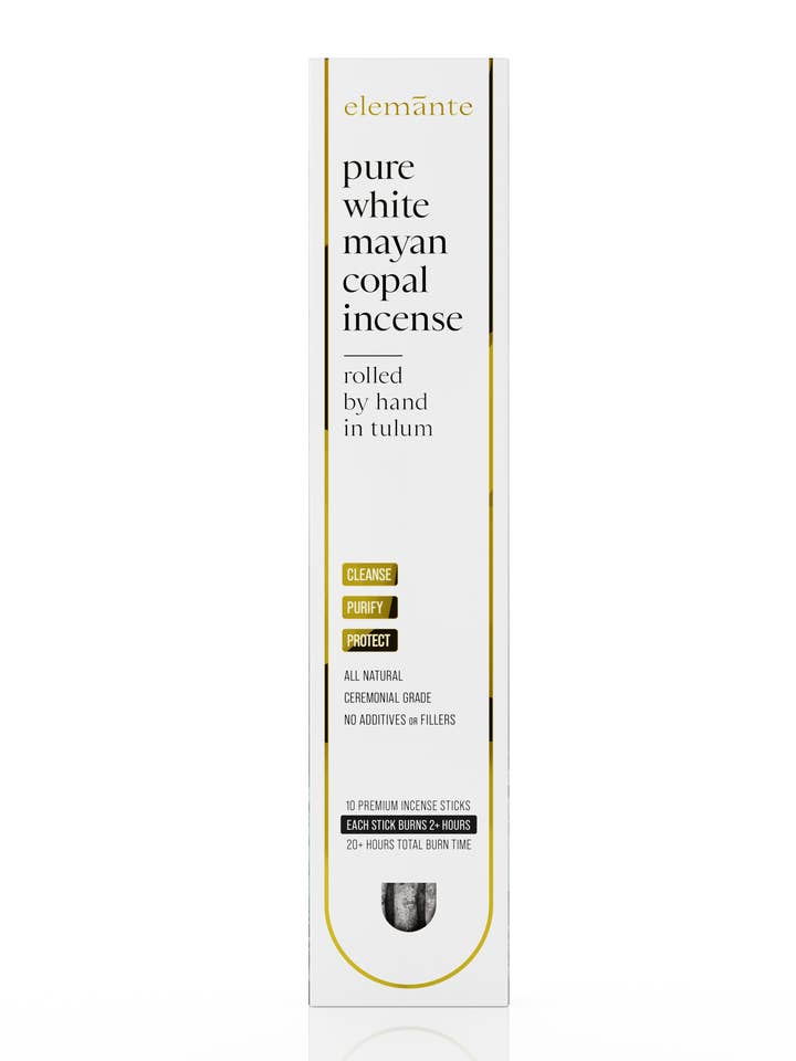 Pure White Copal Incense | Hand-Rolled in Tulum – 20h+ Burn for wholesale by Elemante