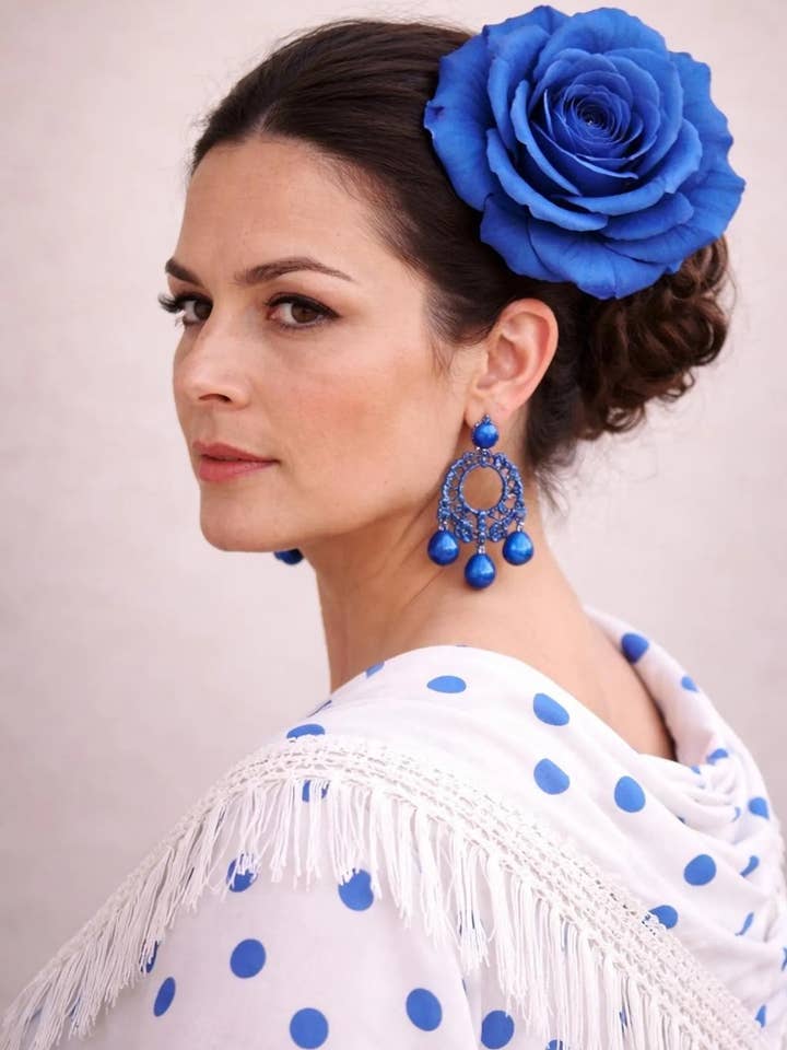 Fiore per capelli flamenco da Siviglia per la vendita all'ingrosso da parte di Wild & Free