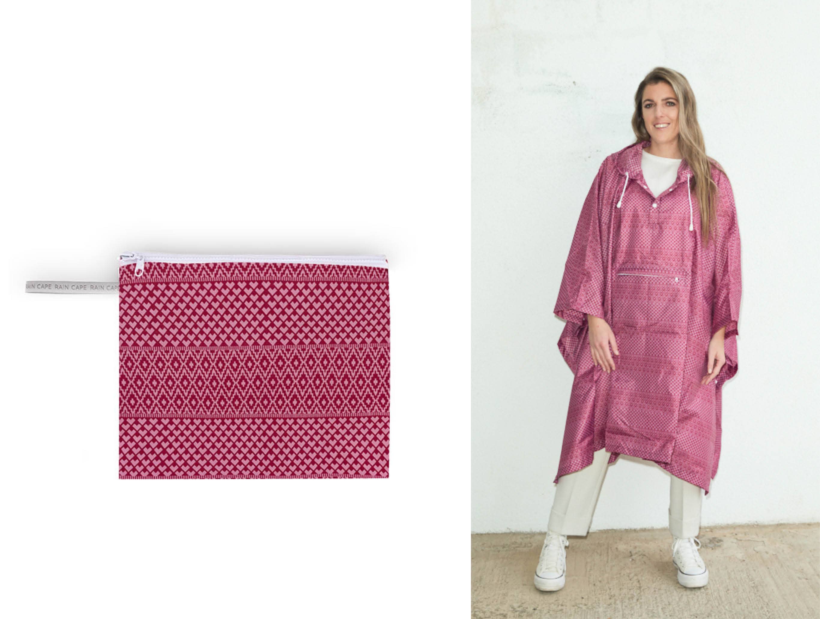 Clima Umbrellas – wholesale Poncho - Unisex – Unisex multifunktionell poncho med självvikande väska "Etnic"5