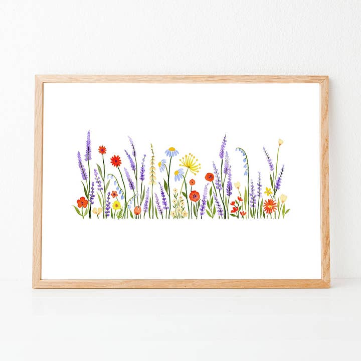 Lavender Field: A5 / A4 Watercolour Floral Art Print for wholesale by Anna Lau Art