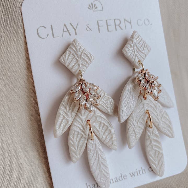 Clay & Fern Co. - Wholesale Dangle Earrings - Calla Earrings - Gold | Boho Wedding Jewelry0