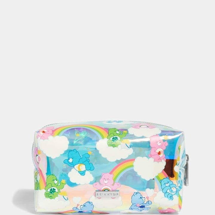 Skinnydip London – bolsa de maquilhagem e cosméticos por atacado – Bolsa de maquiagem holográfica Care Bears x Skinnydip com arco-íris4