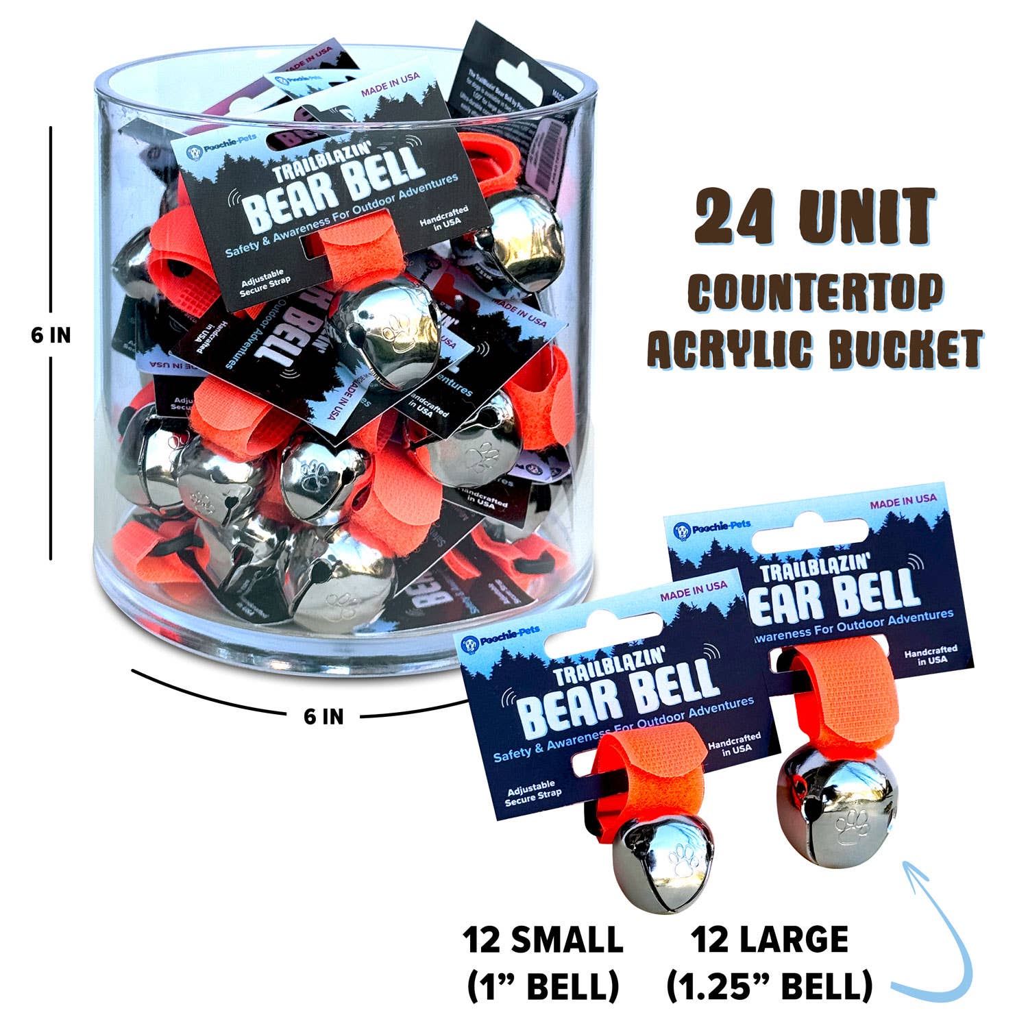 Poochie-Pets - Vente Breloque de collier – chat et chien - Cloches de collier Trailblazin' pour la sécurité des animaux de compagnie et de leurs propriétaires en extérieur0