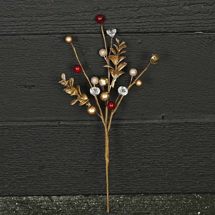 Holiday Depot Inc. - Wholesale Christmas Decoration - 32386- 32386- 14in Pick-Mix Acrylic and fancy berries with g