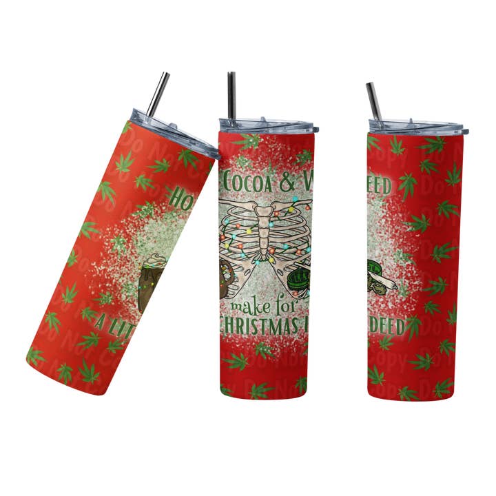 A Lit Christmas Indeed 420 Christmas Tumbler for wholesale by Gonna Get Crafty
