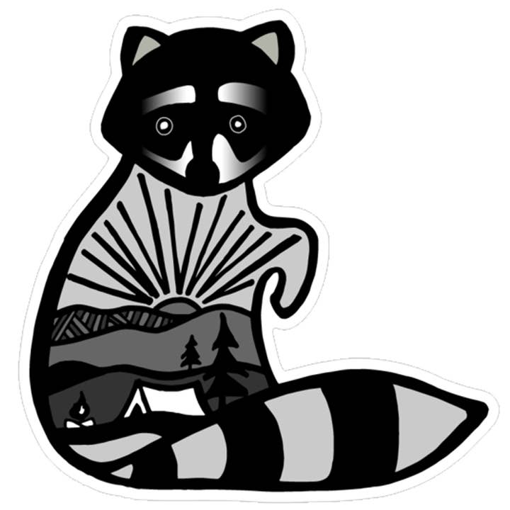 Rusty the Raccoon Sticker for wholesale by Life Outside Sticker Company