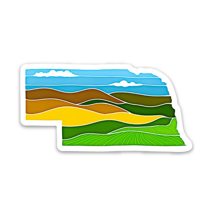 Nebraska Landscape - Sticker for wholesale by Kevin & Kaia