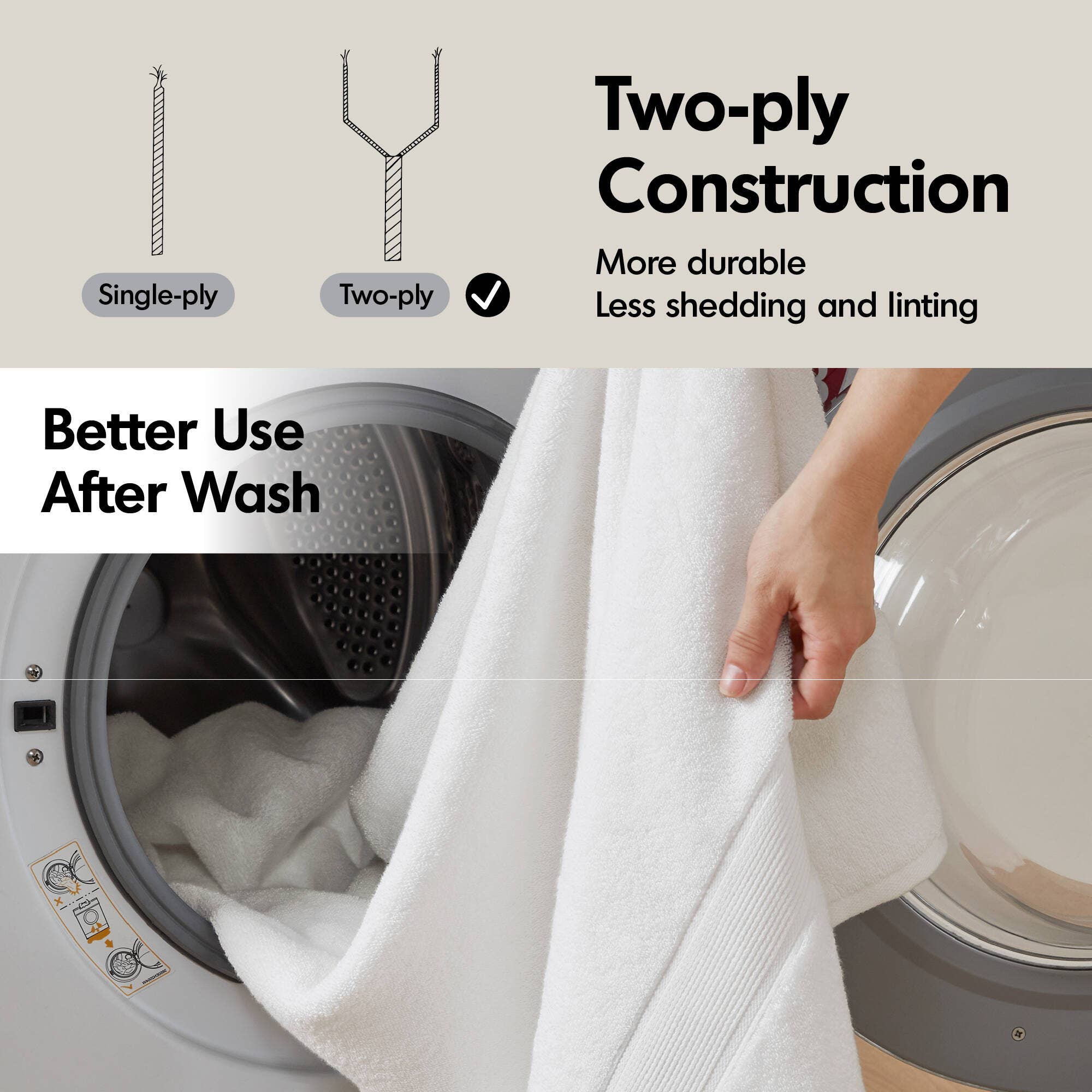 Olliix - Wholesale Towel Set - 800gsm Oversized 2-Piece Bath Towel/Bath Sheet Set, White7