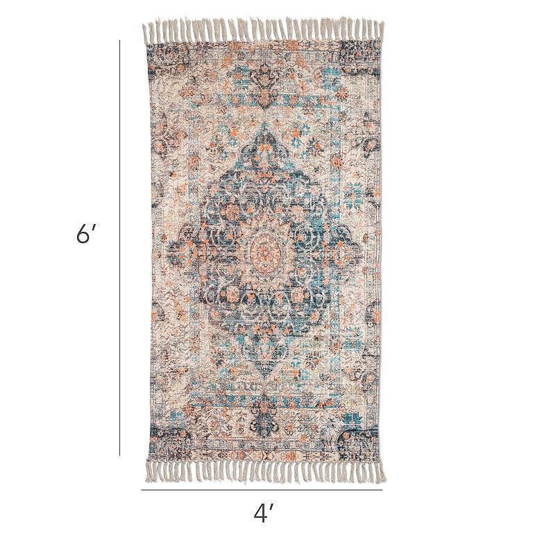 Abbott – Tapete por atacado – Tapete de chão estampado azul e marfim-4x6'L1