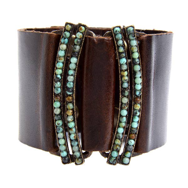 Double Curved Bar Leather for wholesale by Rebel Designs Accessories