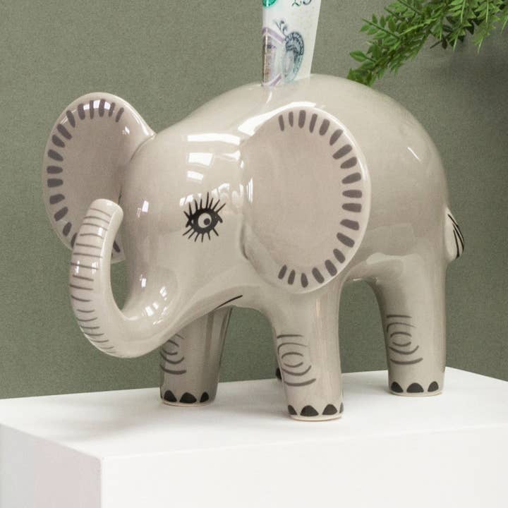 Elephant Money Box for wholesale by Hannah Turner Ltd