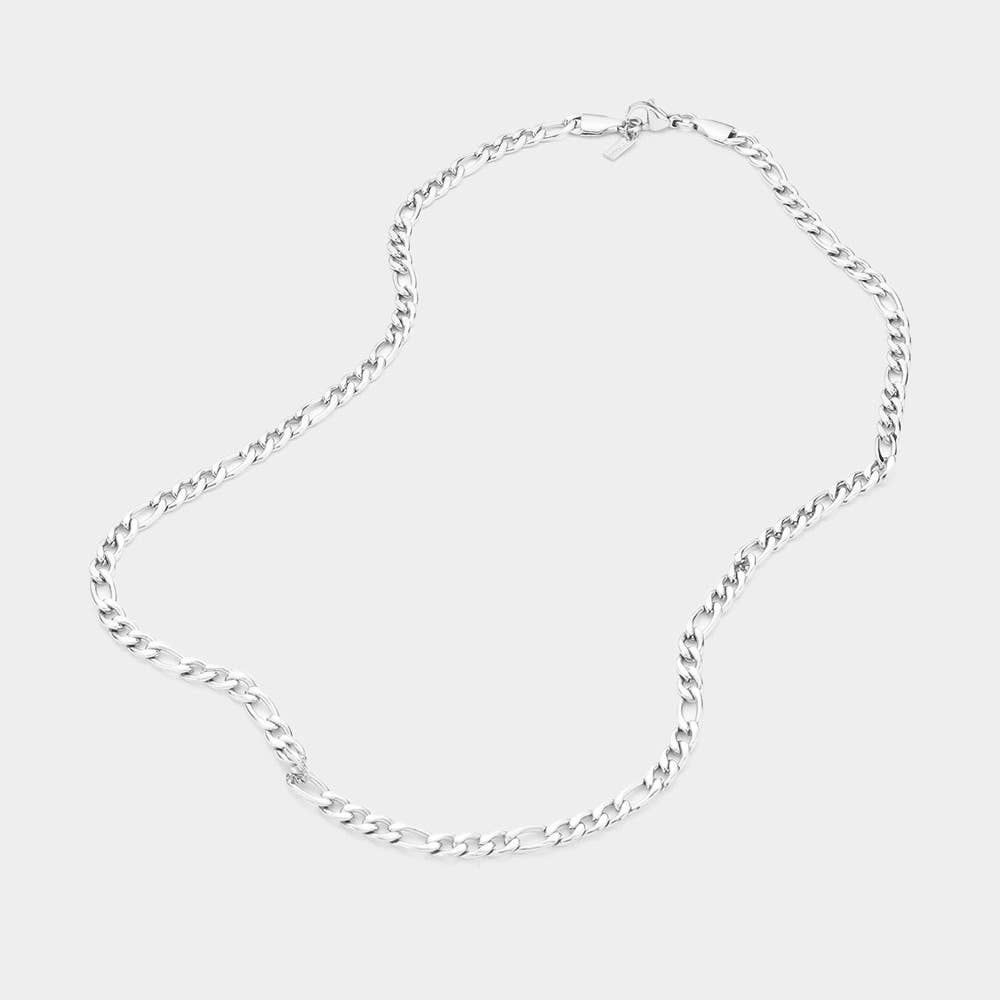 Sensibling Corp. - Wholesale Link & Chain Necklace - 16 INCH, 4mm Stainless Steel Figaro Chain Necklace2