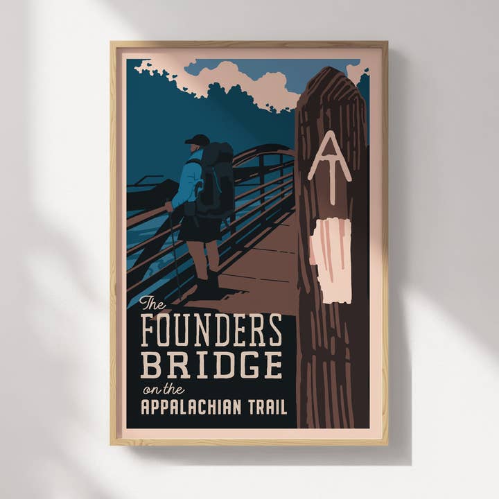 Appalachian Trail Founders Bridge Reiseposter für den Großhandel von Recollection Project