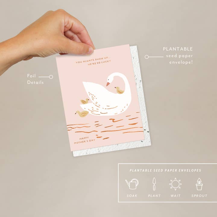 Seedlings - Wholesale Mother's Day Card - Mama Swan - Mother's Day Card1