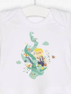 Jack og Beanstalot Hvid Langærmet T-shirt for engroshandel hos Nos poussins chéris