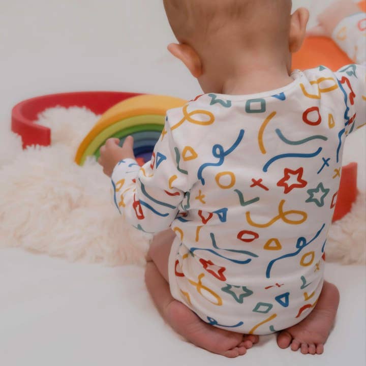 Doodles | Økologisk Pima bomuld langærmet bodysuit for engroshandel hos Melone