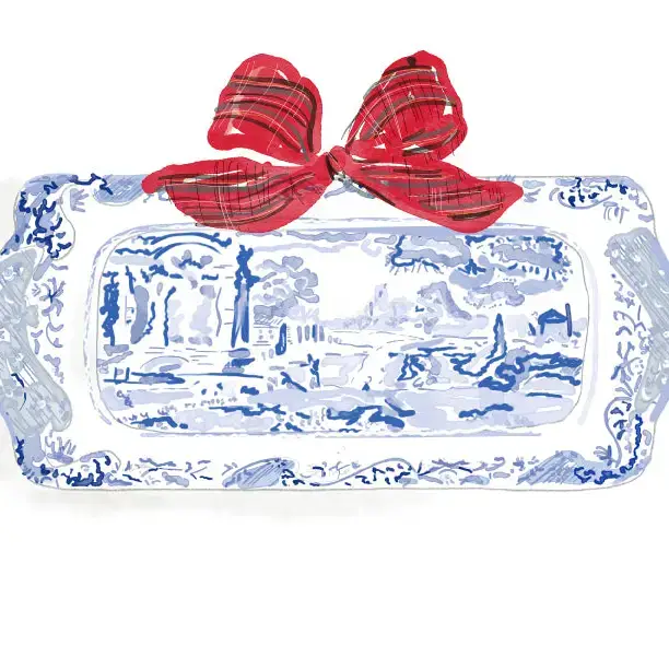 Rebecca Illustrated - Wholesale Art Print - COASTAL SPODE PLATE FOR CHRISTMAS - Art Print 0