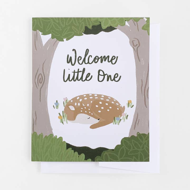 Grußkarte zur Begrüßung, Little One Deer, Geschenk für Neugeborene für den Großhandel von The Blueberry Hill