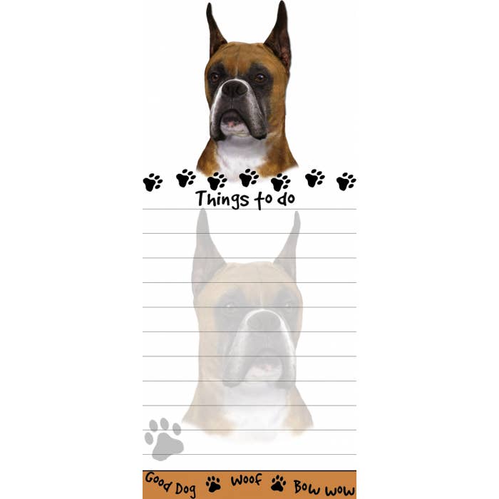 Boxer Cropped Magnetic List Pad for wholesale by E&S Pets