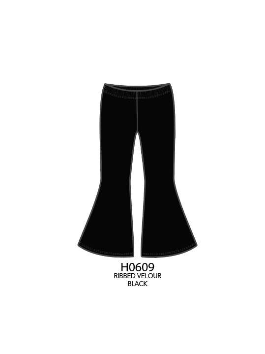 Paper Flower - Wholesale Athletic/Lounge Leggings - Kids - Bell Bottom BLACK - TWEEN GIRLS2