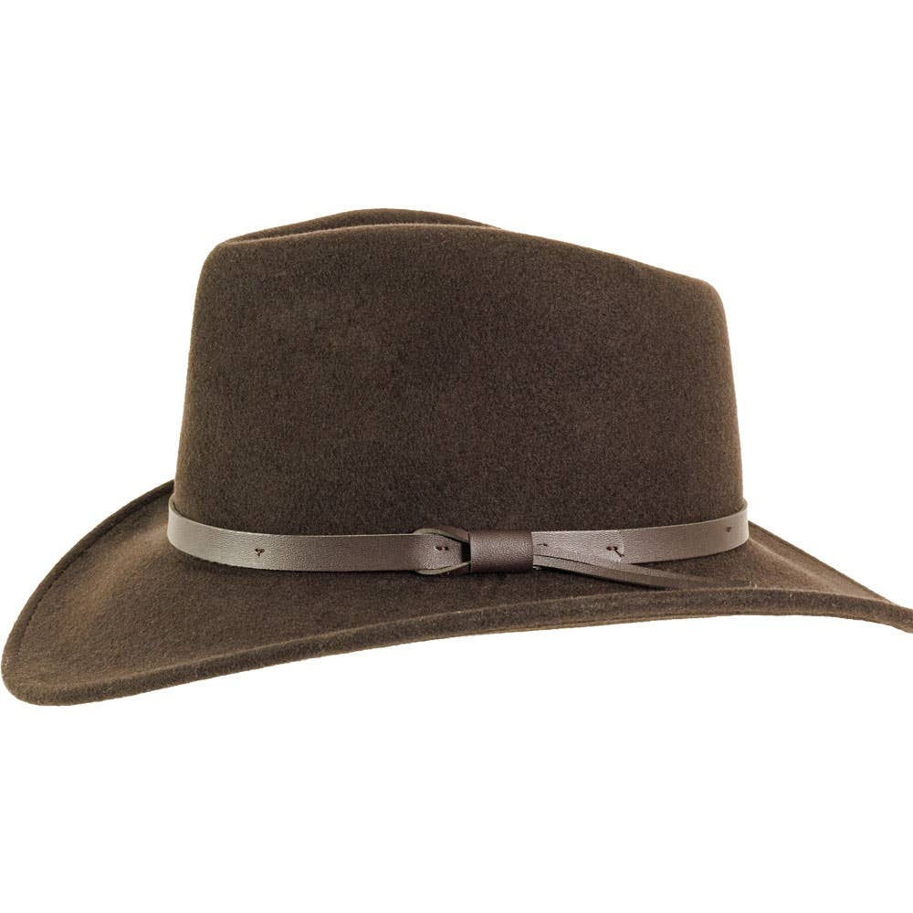 American Hat Makers - Wholesale Fedora - Unisex - Crushable Wool Felt Outback Hat - Style Pathfinder19