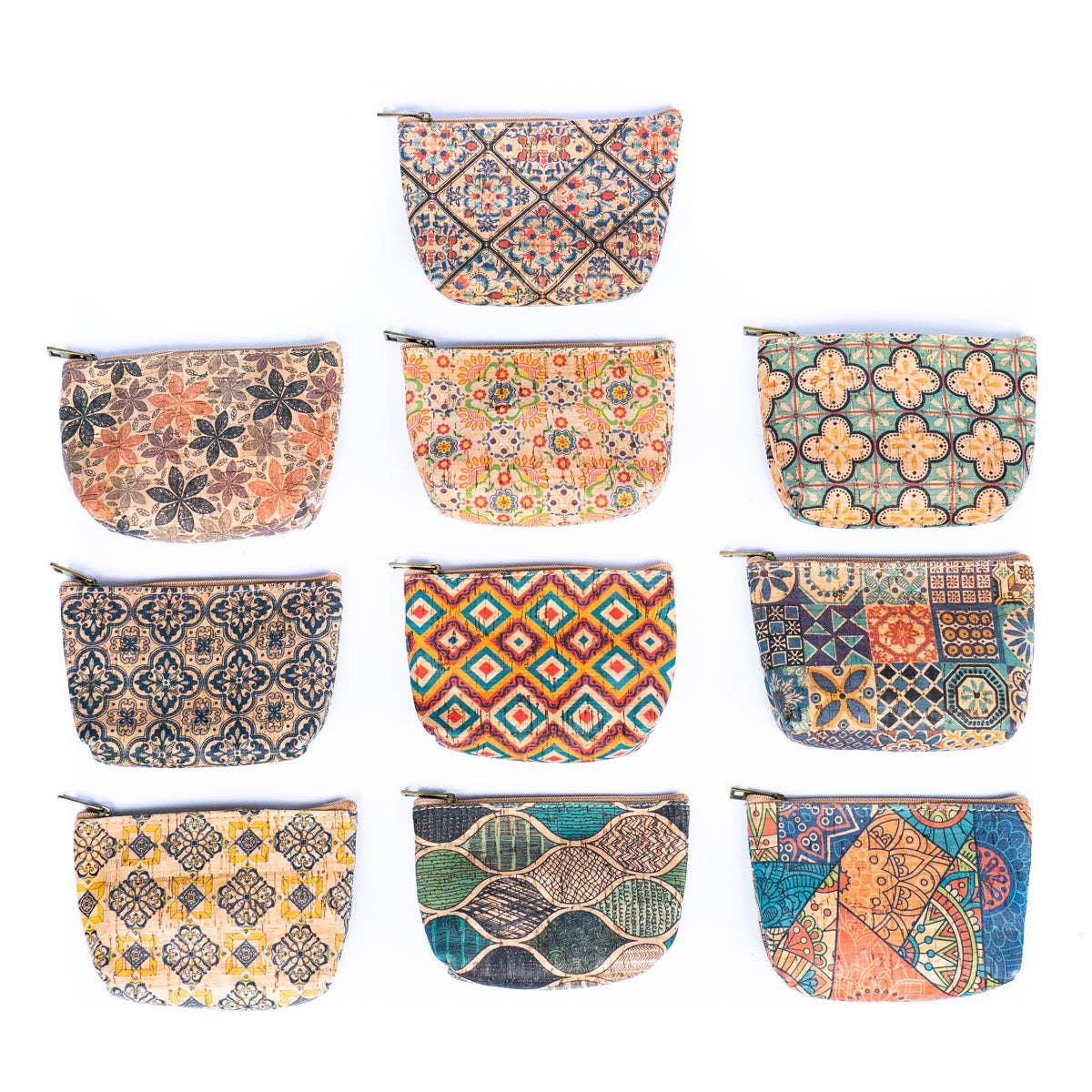 MIX units Women's pattern cork coin purse BAG-046（10units） for wholesale on Faire1