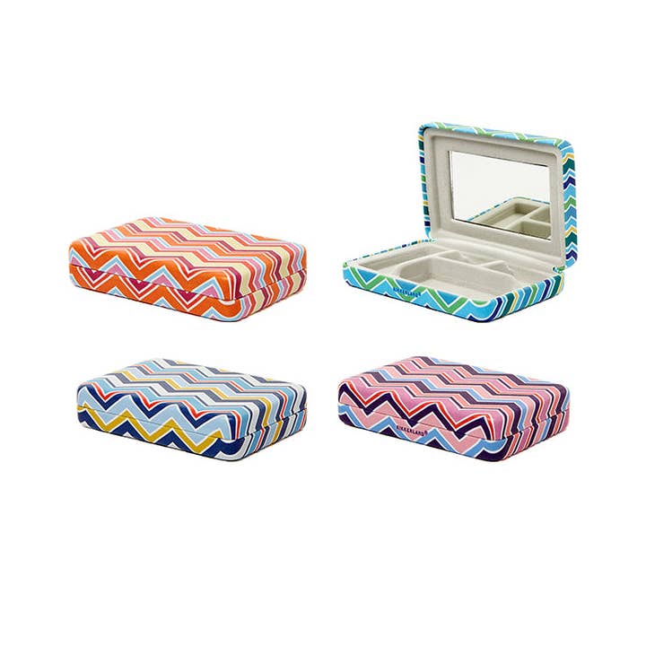 Kikkerland Design Inc - Wholesale Jewelry Box/Organizer - Portable Striped Jewelry Case