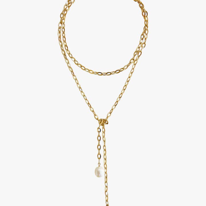 Gold PEARL TIE for wholesale on Faire