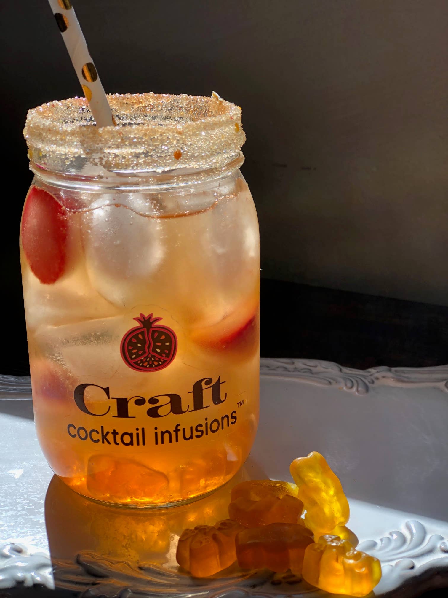 Craft Cocktail Infusions - Wholesale Cocktail Mix/Syrup - Mango Shimmer Shots w/ Edible Glitter Cocktail Kit3