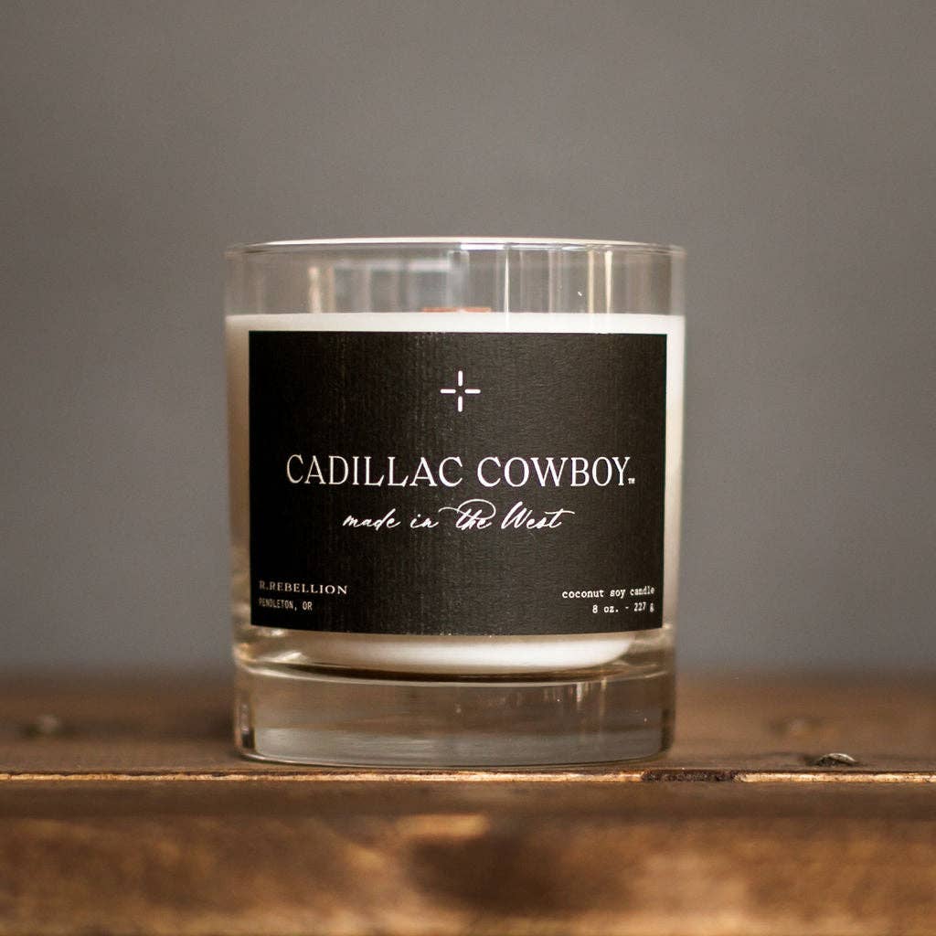 R. Rebellion - Vente Bougie en bocal - Bougie Cowboy Cadillac 8 oz.