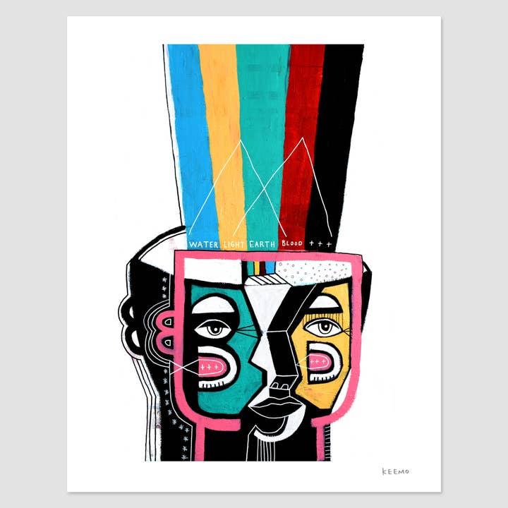 Rainbow Colorful Signed Art Print LGBTQ Pride Figure Unique for wholesale by Keemo Gallery