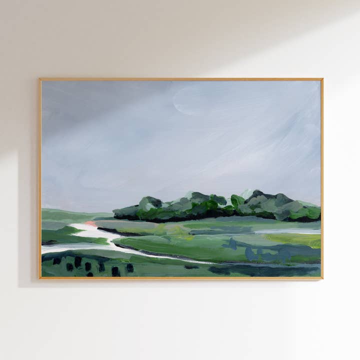 The Foggy Dew, Marsh Art Print, Framed Wall Art for wholesale by Green Barn Studio