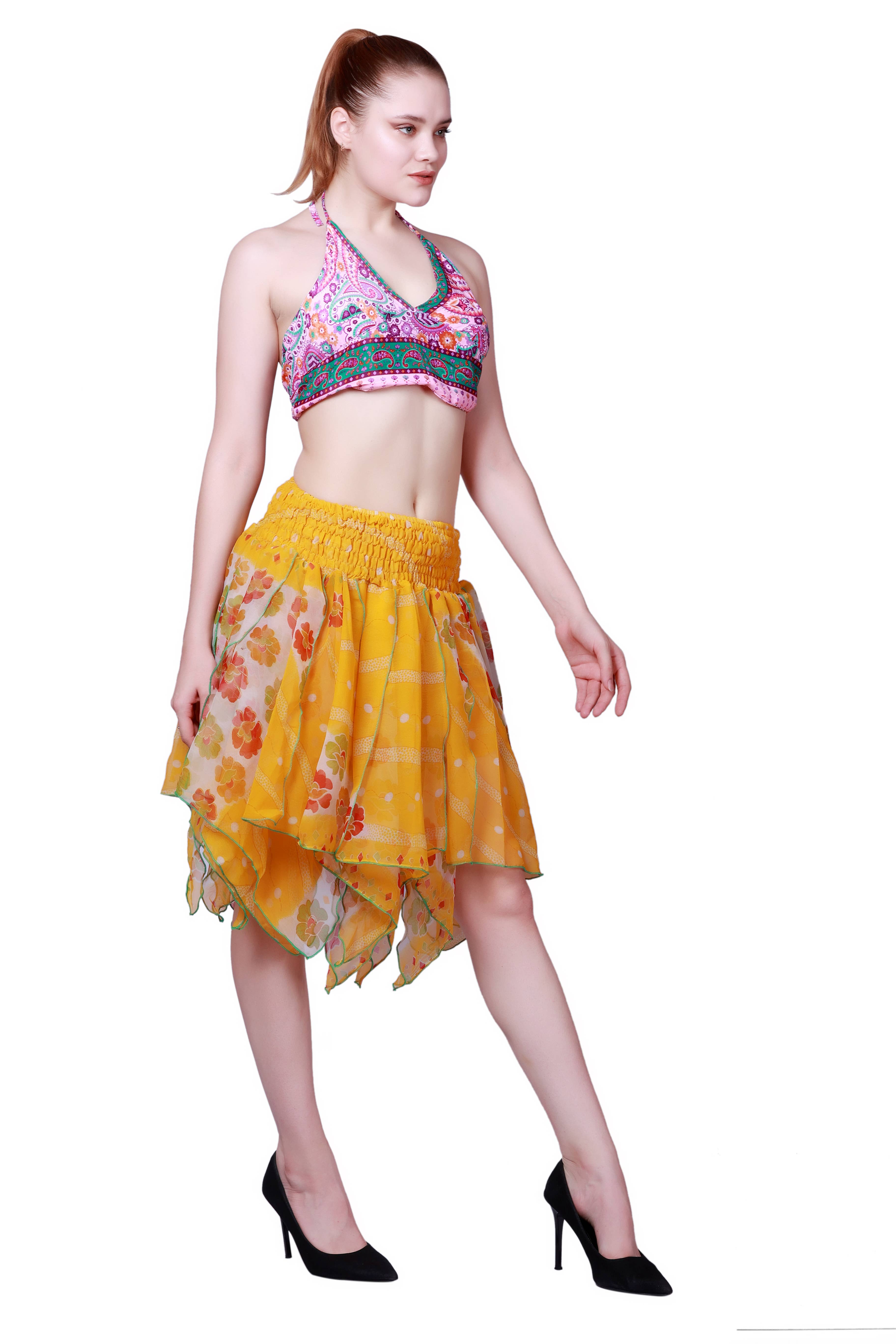 Wevez - Wholesale Skirt - Women's - Women Chiffon Pixie Elastic Waist Asymmetric Skirt Wholesale1
