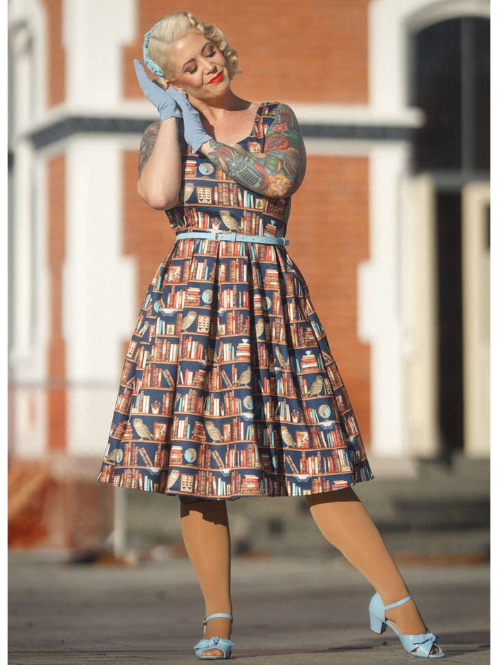Dolly & Dotty - Wholesale Dress - Women's - Amanda Library Book & Owl Swing Dress
