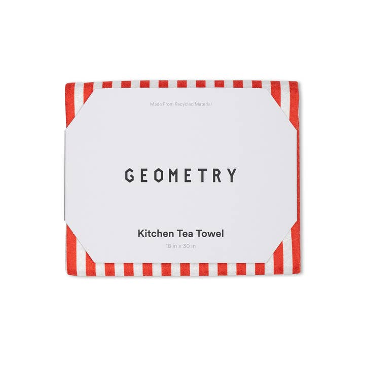 Geometry - Wholesale Tea Towel - Summer Stripe Red Tea Towel