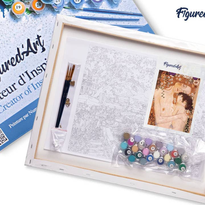 Figured'Art – Engroshandel DIY-hobbysæt – Mal efter tal Mor og Barn indrammet4