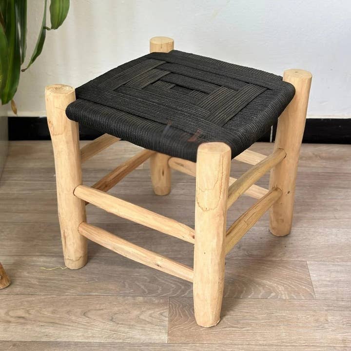 Small Rustic Moroccan Wood Stool for wholesale by MIRAMAR Store