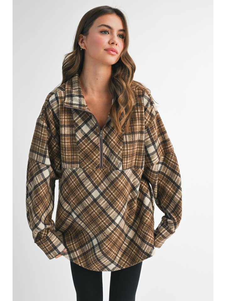 AEMI + CO - Wholesale Sweatshirt - Women's - 8421EK Mya Plaid Pullover 116