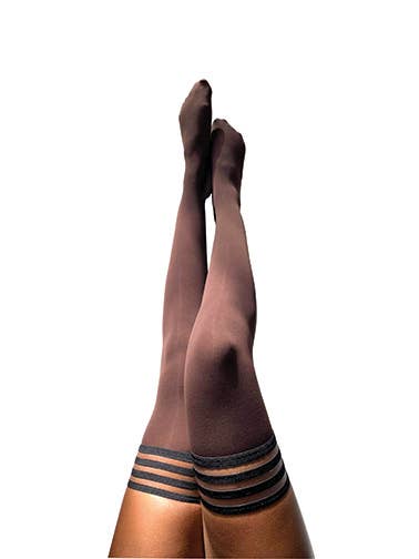 Kix'ies - Wholesale Stockings - Women's - Hosiery- Autumn Brown Opaque Thigh-Highs Stockings