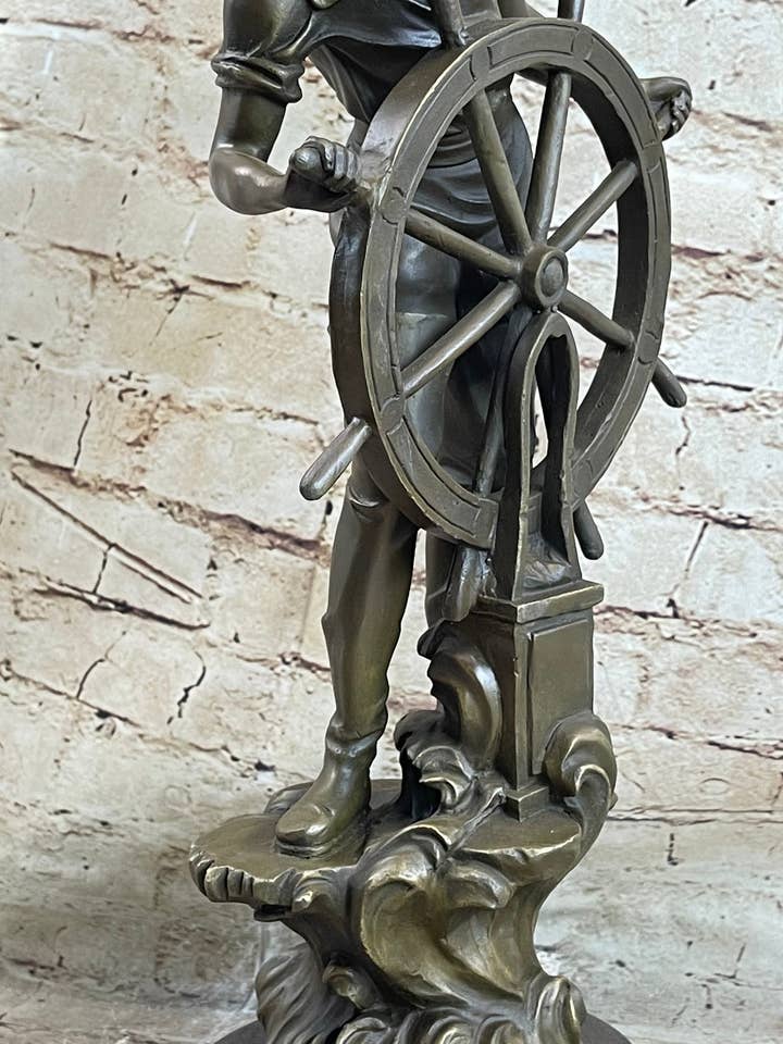 Scheepskapitein Visser Nautische Oceaan Sailor Boating Decor Bronzen Standbeeld Sculptuur 17 voor wholesale door Bronzhaus