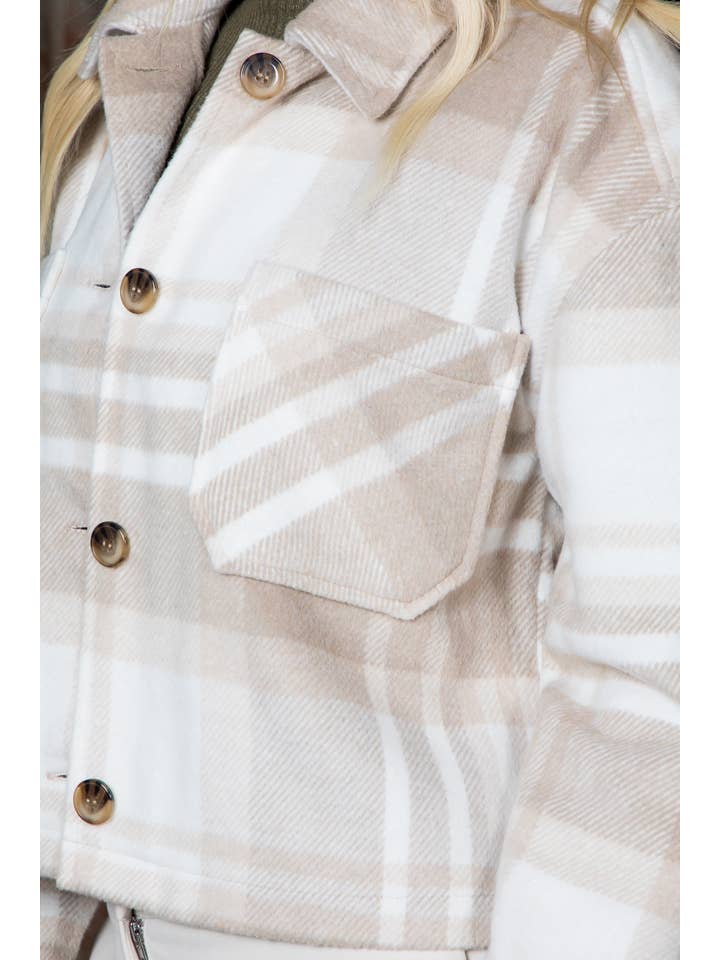 26 International - Wholesale Shirt Jacket/Shacket - Women's - Classic Plaid Cropped Shacket