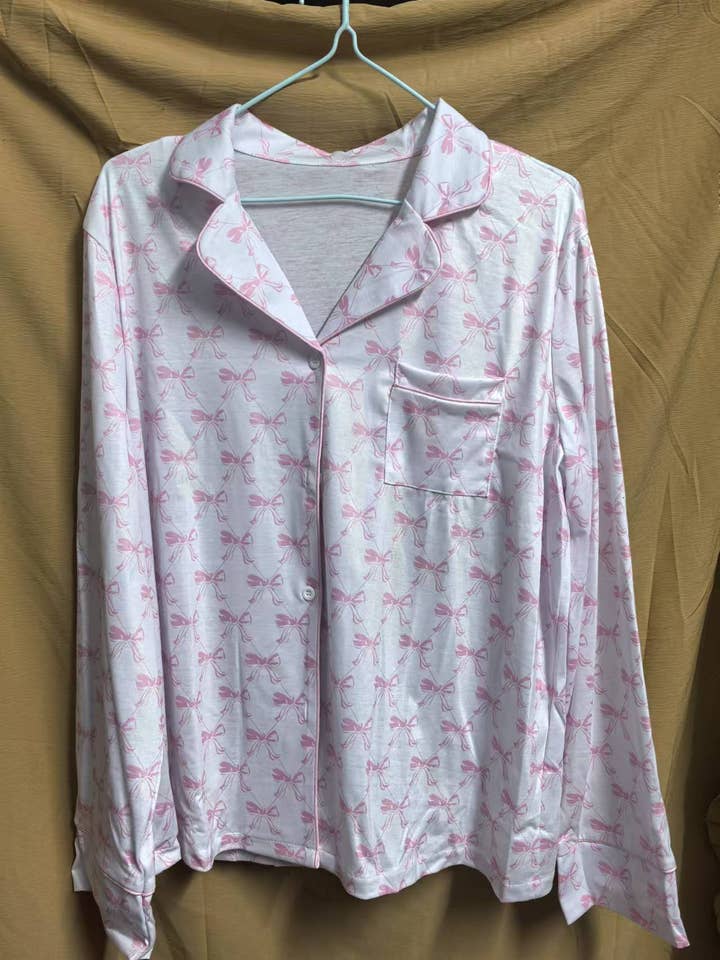 Rosa Clothing - Wholesale Sleepwear Set - Women's - Moonlite Valentine's Day red heart ribbon bow Pajamas set2